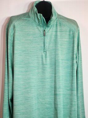 Jos. A. Bank Long Sleeve 1/4 Zip Performance Pullover Shirt Light Green - XL